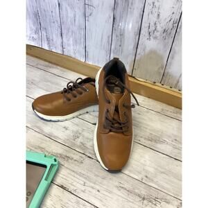 Stride Rite Boys SR CRU Brown Leather Sneakers with Memory Foam - Size 5M